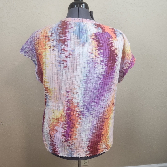 WESTBOUND Splash Print Quilted Pullover Top XL (5132) - Picture 2 of 6